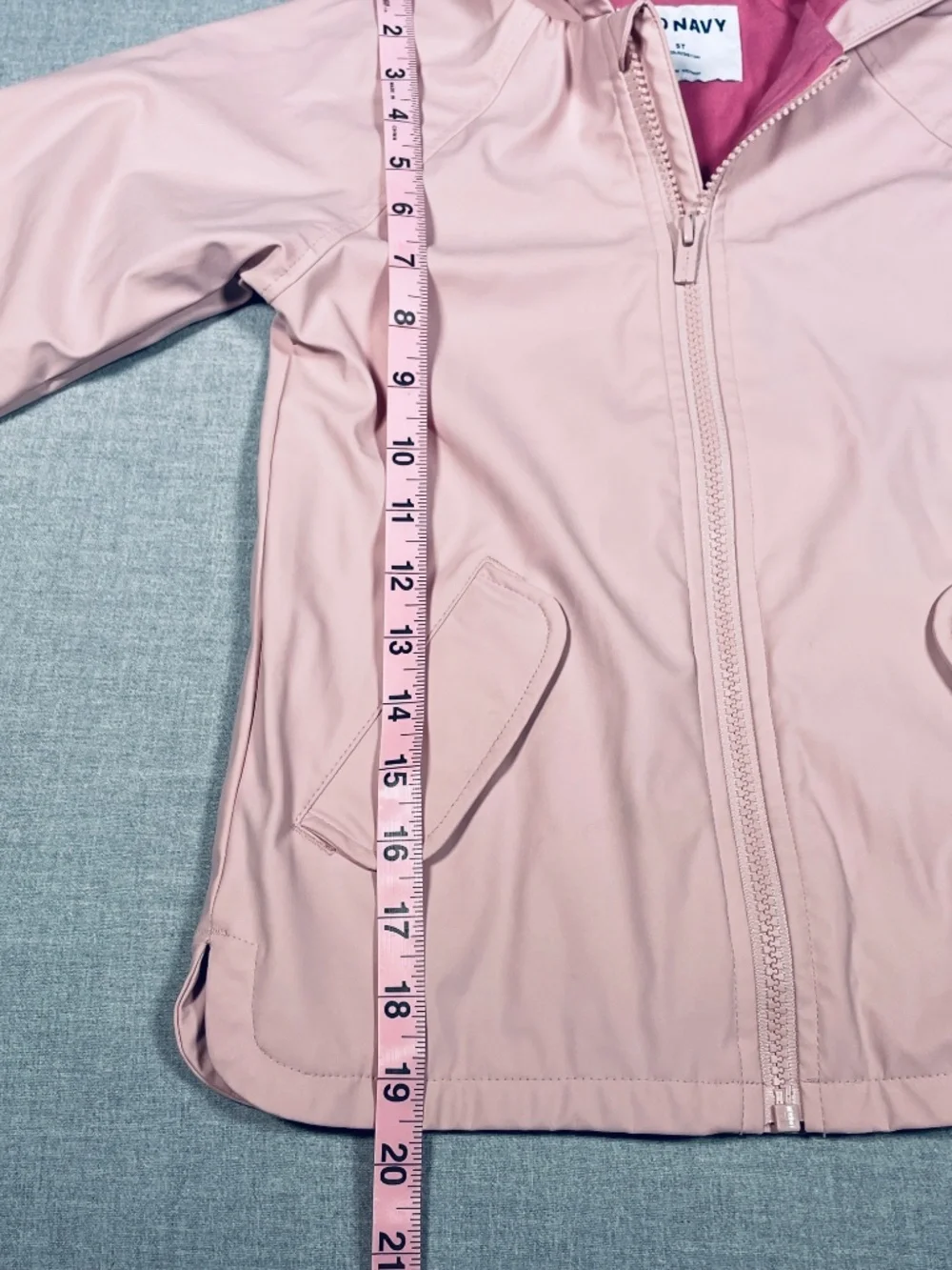 Old Navy Toddler Girls Pink Rain Jacket Terry Lined Hooded Water Resistant 5T
